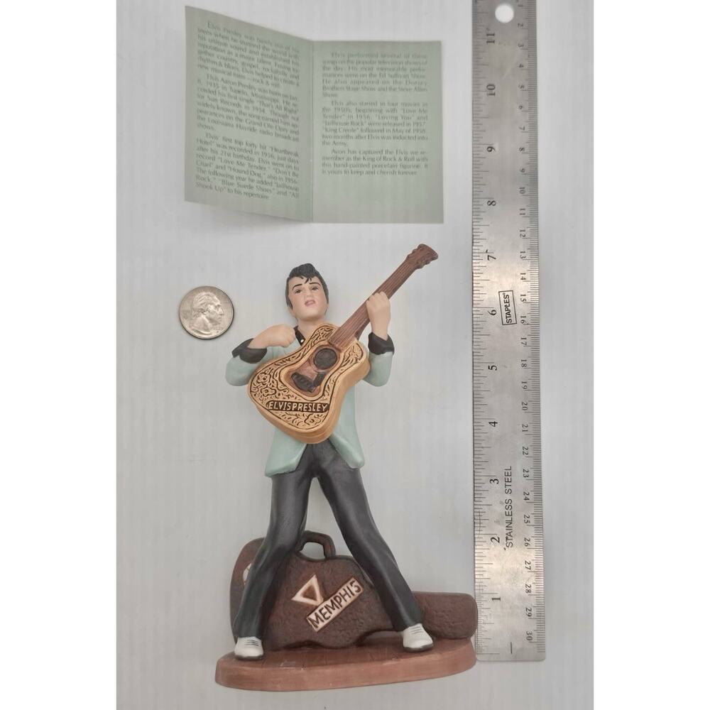 Vtg Avon Elvis Presley 1987 Porcelain Figurine Holding Guitar 6.5" H Handpainted - Picture 8 of 9